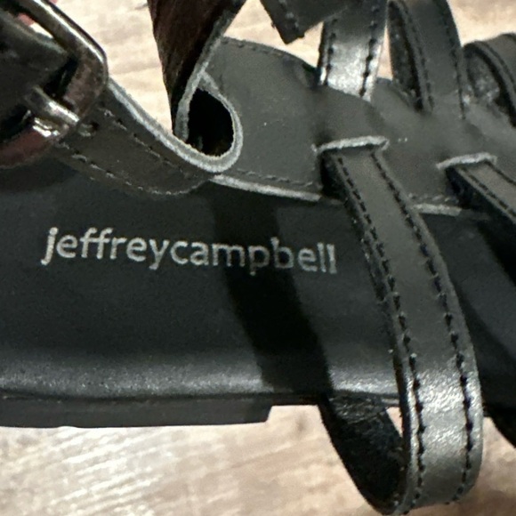 Jeffrey Campbell BLACK Women's Leather Top-2 Gladiator Sandal US 7 - Picture 5 of 5